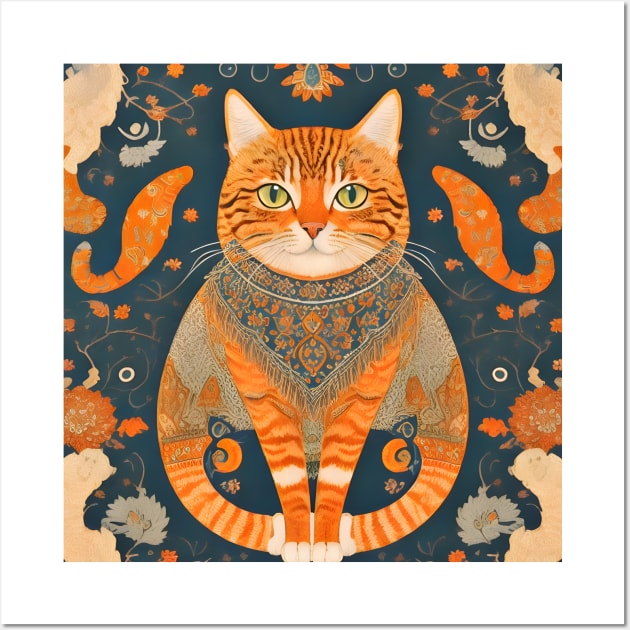 Rug pattern motif-persian cat inspired rug design Wall Art by Fadedstar